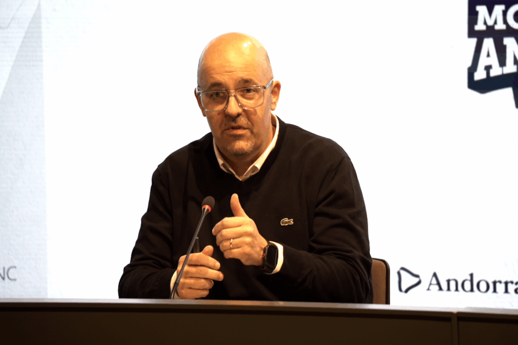 Gorka Aixàs, presidente del BC MoraBanc Andorra, durante una rueda de prensa