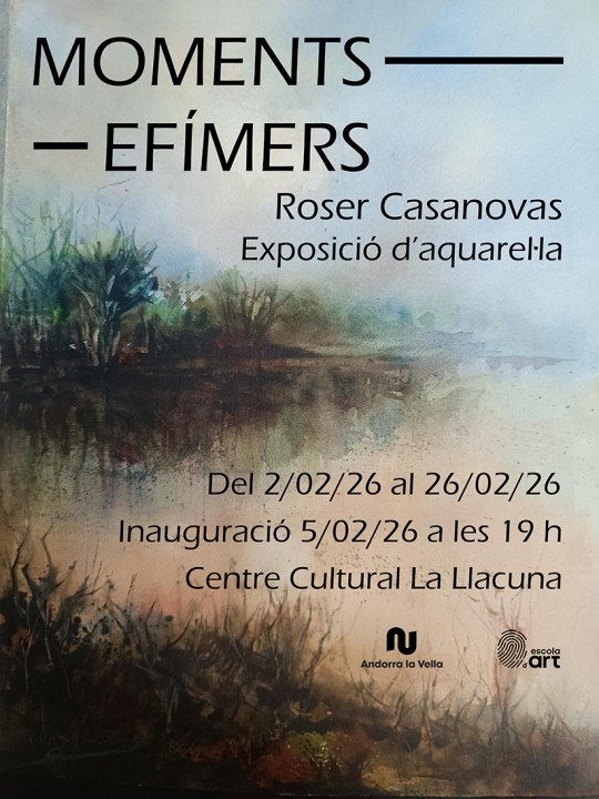 Cartel de la exposición de acuarelas Moments efímers de Roser Casanovas