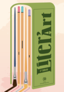 Cartel del ciclo literario Liter'Art con pinceles y lápices