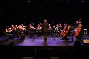 Orquesta tocando en el concierto 'Constitució: convivència i projecte' en Andorra