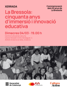 Cartel de la conferencia sobre inmersión educativa en La Bressola
