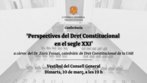 Conferencia sobre Derecho Constitucional en Andorra la Vella con el Dr. Enric Fossas