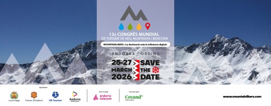 Banner del congreso sobre turismo de montaña y bienestar en Andorra