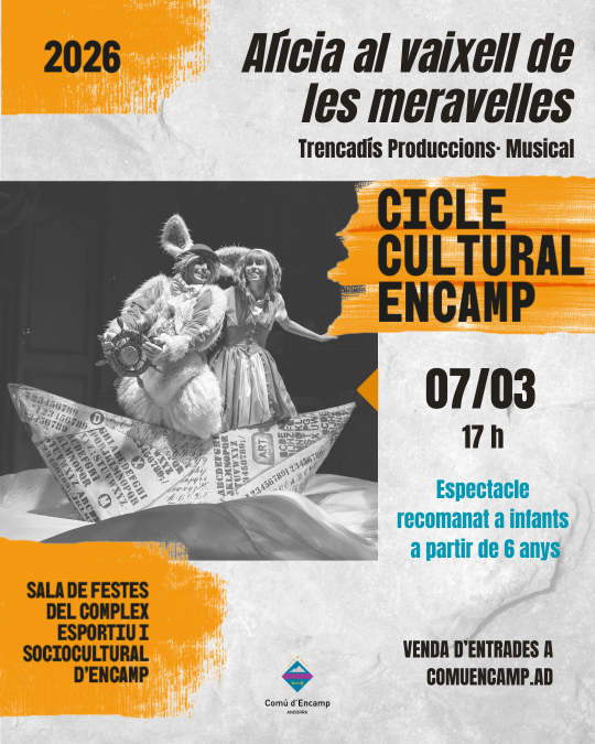 Cartel del musical Alícia al Vaixell de les Meravelles en Encamp