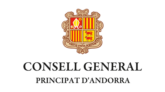 Logo del Consell General del Principat d'Andorra con escudo