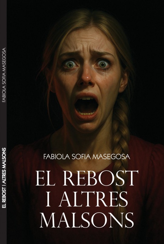 Portada del libro El rebost i altres malsons con mujer asustada