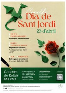 Cartel de celebración del Día de Sant Jordi en Canillo con actividades culturales