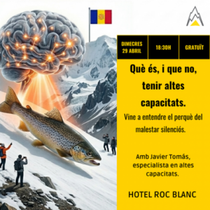 Cartel de la charla sobre altas capacidades en Escaldes-Engordany