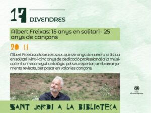 Cartel del concierto de Albert Freixas en la Biblioteca Comunal de Escaldes-Engordany