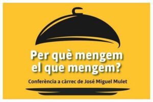 Cartel de la conferencia sobre la historia de la alimentación en Andorra la Vella.