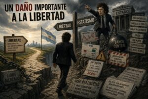 Ilustración sobre el daño a la libertad económica en Argentina