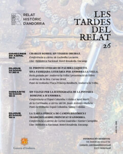 Cartel del ciclo Les Tardes del Relat con actividades culturales en Andorra