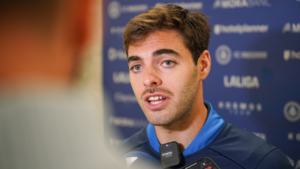 Martí Vilà hablando sobre la ambición del equipo tras un gol clave