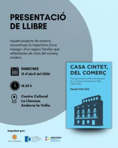 Presentación del libro Casa Cintet en Andorra la Vella con detalles del evento