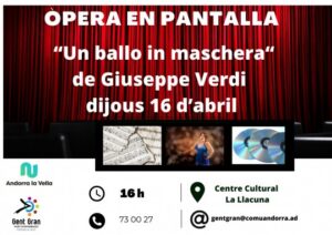 Cartel de la proyección de la ópera Un ballo in maschera de Verdi
