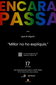 Cartel de la campaña Encara Passa contra la LGTBI-fobia en Andorra