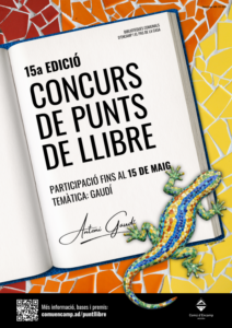 Cartel del concurso de puntos de libro dedicado a Antoni Gaudí en Encamp