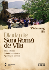 Celebración de la Diada de Sant Romà en Vila de Encamp con gente bailando sardanas
