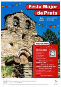 Cartel de la Festa Major de Prats con actividades familiares y un ambiente festivo.