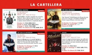 Cartelera de películas en los Cinemas Illa Carlemany de Escaldes-Engordany