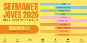 Cartel informativo sobre las Setmanes Joves 2026 en Andorra