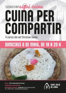 Cartel del taller de cocina creativa en Sant Julià de Lòria