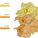 Mapa de Andorra mostrando la prealerta por altas temperaturas en el centro y sur