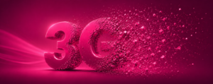 Número 3G desintegrándose en un fondo rosa