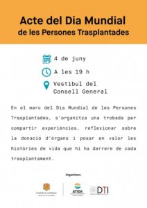 Cartel del Día Mundial de las Personas Trasplantadas en Andorra la Vella
