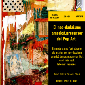 Cartel de la charla sobre el neo-dadismo y el Pop Art en Escaldes-Engordany