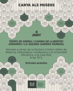 Cartel de conferencia sobre Andorra y la Segunda Guerra Mundial