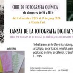 Cartel del curso de fotografía química en Andorra la Vella con técnicas manuales