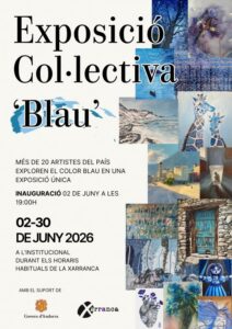 Cartel de la exposición colectiva Blau con obras de varios artistas