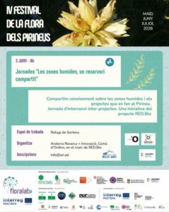 Cartel del Festival de la Flora en Ordino sobre zonas húmedas