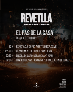 Celebración de la Revetlla de Sant Joan en el Pas de la Casa con espectáculo de fuego