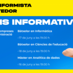 Cartel de sesión informativa sobre el bachillerato en Informática en la Universitat d'Andorra