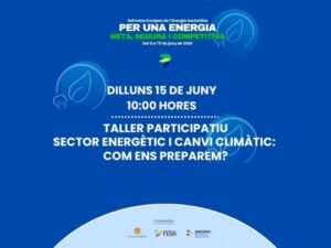 Cartel del taller sobre energía y cambio climático en Encamp