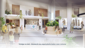 Simulación del nuevo espacio de la planta baja de Casa Comuna en Encamp.