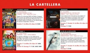 Cartelera de películas en los Cinemas Illa Carlemany de Escaldes-Engordany