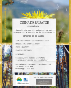 Cartel de la conferencia sobre gastronomía y paisaje en Encamp