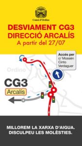 Aviso de desvío de tráfico en Ordino por obras en la red de agua