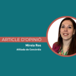 Retrato de Mireia Ros, afiliada de Concòrdia, en un artículo de opinión.