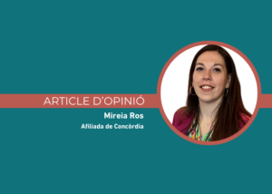 Retrato de Mireia Ros, afiliada de Concòrdia, en un artículo de opinión.