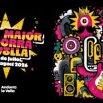 Cartel colorido de la Festa Major de Andorra la Vella 2026 con guitarra y elementos festivos