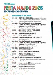 Programa de actividades de la Festa Major de Escaldes-Engordany 2026