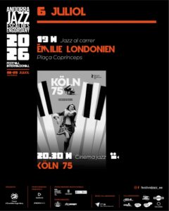 Cartel del Festival de Jazz Andorra 2026 con detalles del Cinema Jazz