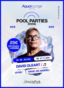Fiesta en la piscina con David Oleart en AnyósPark durante el verano