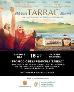 Cartel de la proyección de la película Tarrac en Escaldes-Engordany