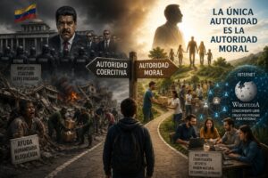 Imagen que ilustra la autoridad moral frente a la autoridad coercitiva en Venezuela.