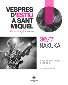 Concierto de Makuka en la plaza de Sant Miquel durante el verano